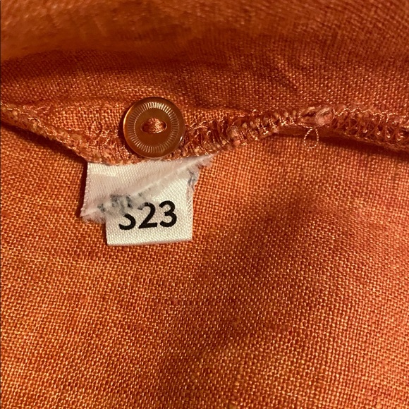 Eileen Fisher Washed Organic Linen Delave
short sleeve shirt Terracotta Sz Small - Picture 11 of 12